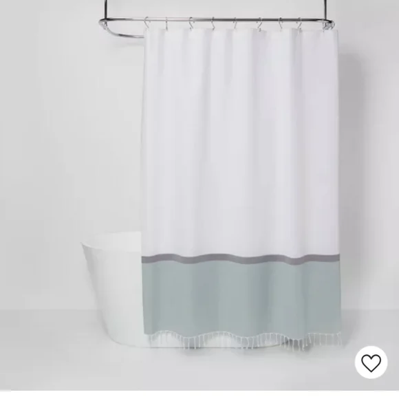 Woven Shower Curtain Green/White - Project 62 - Picture 2 of 16